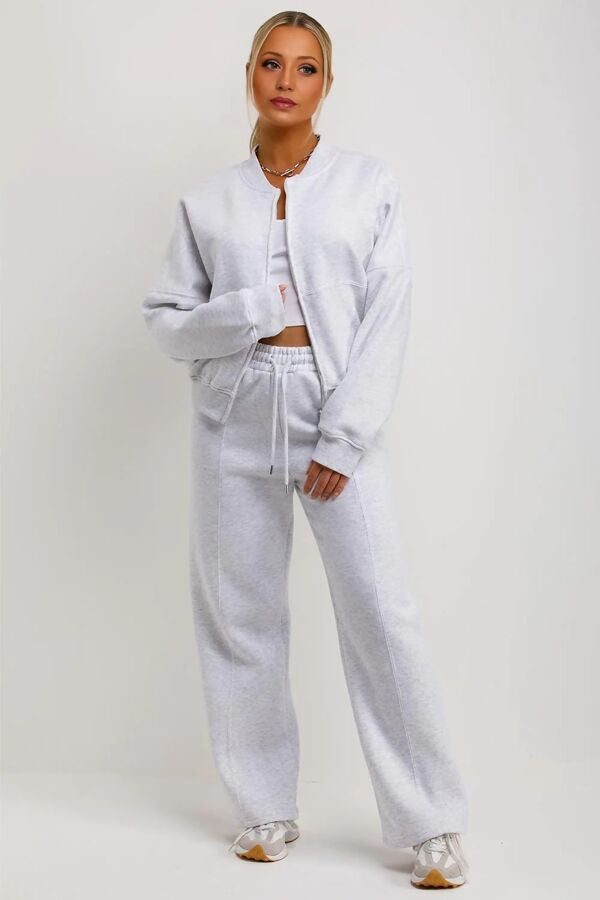Bomber jacket with straight leg jogger
