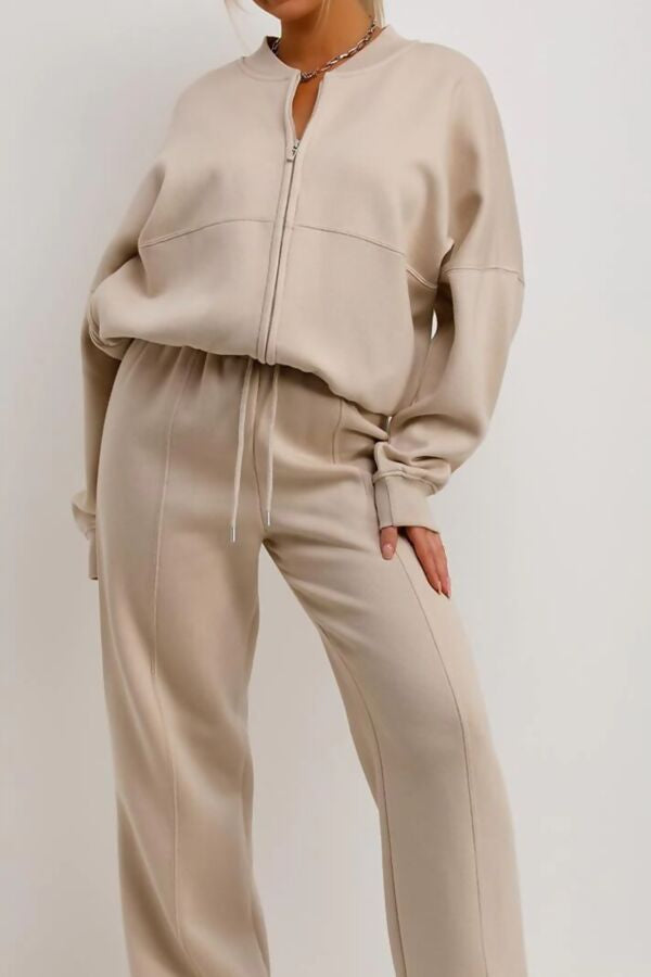 Bomber jacket with straight leg jogger