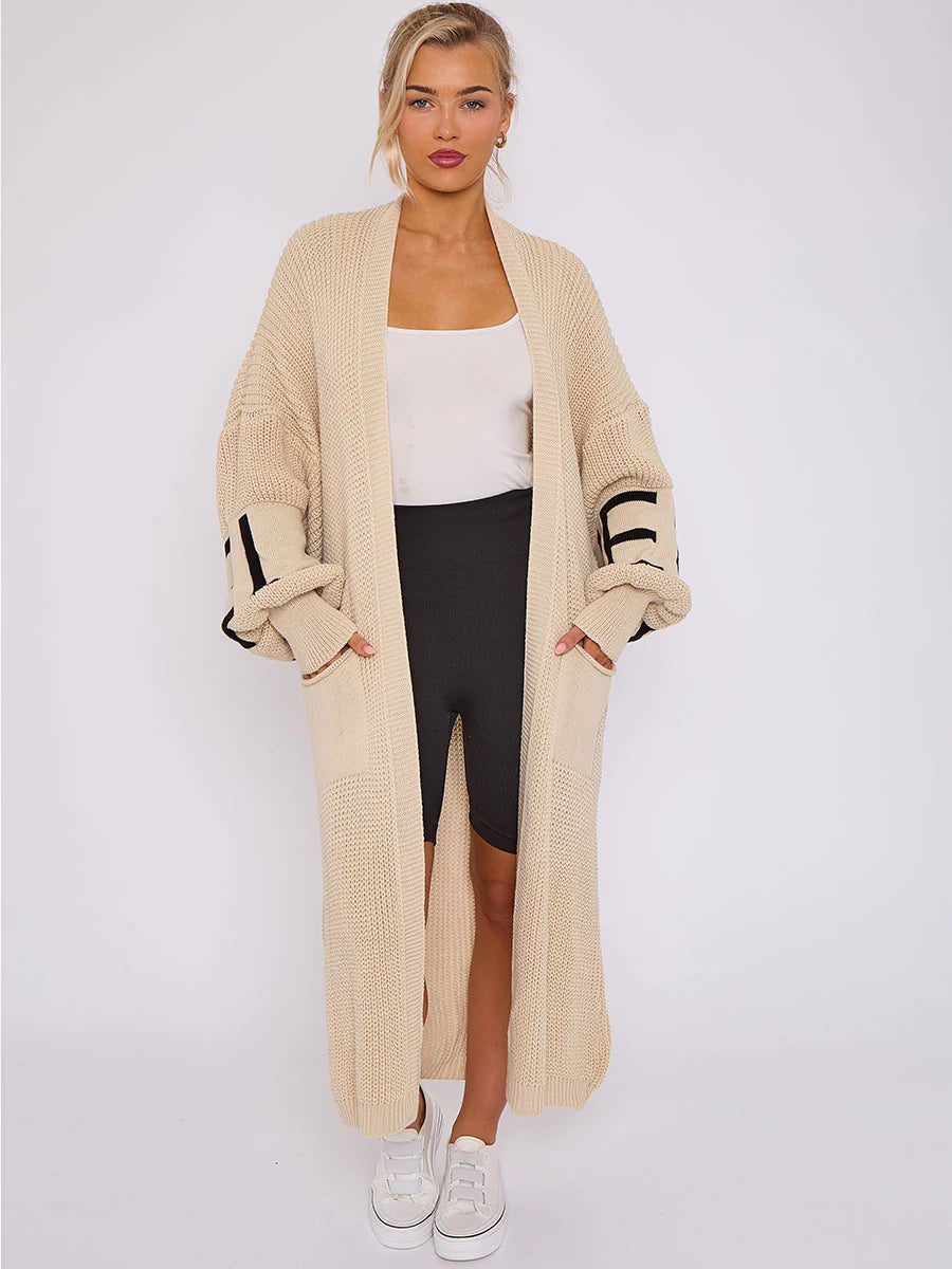 Love detail balloon sleeve cardigan