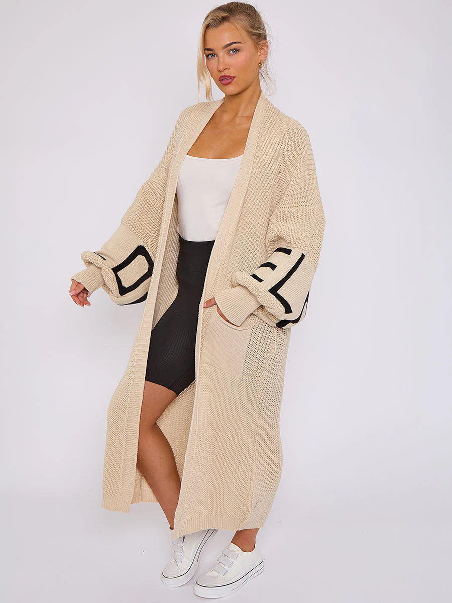 Love detail balloon sleeve cardigan