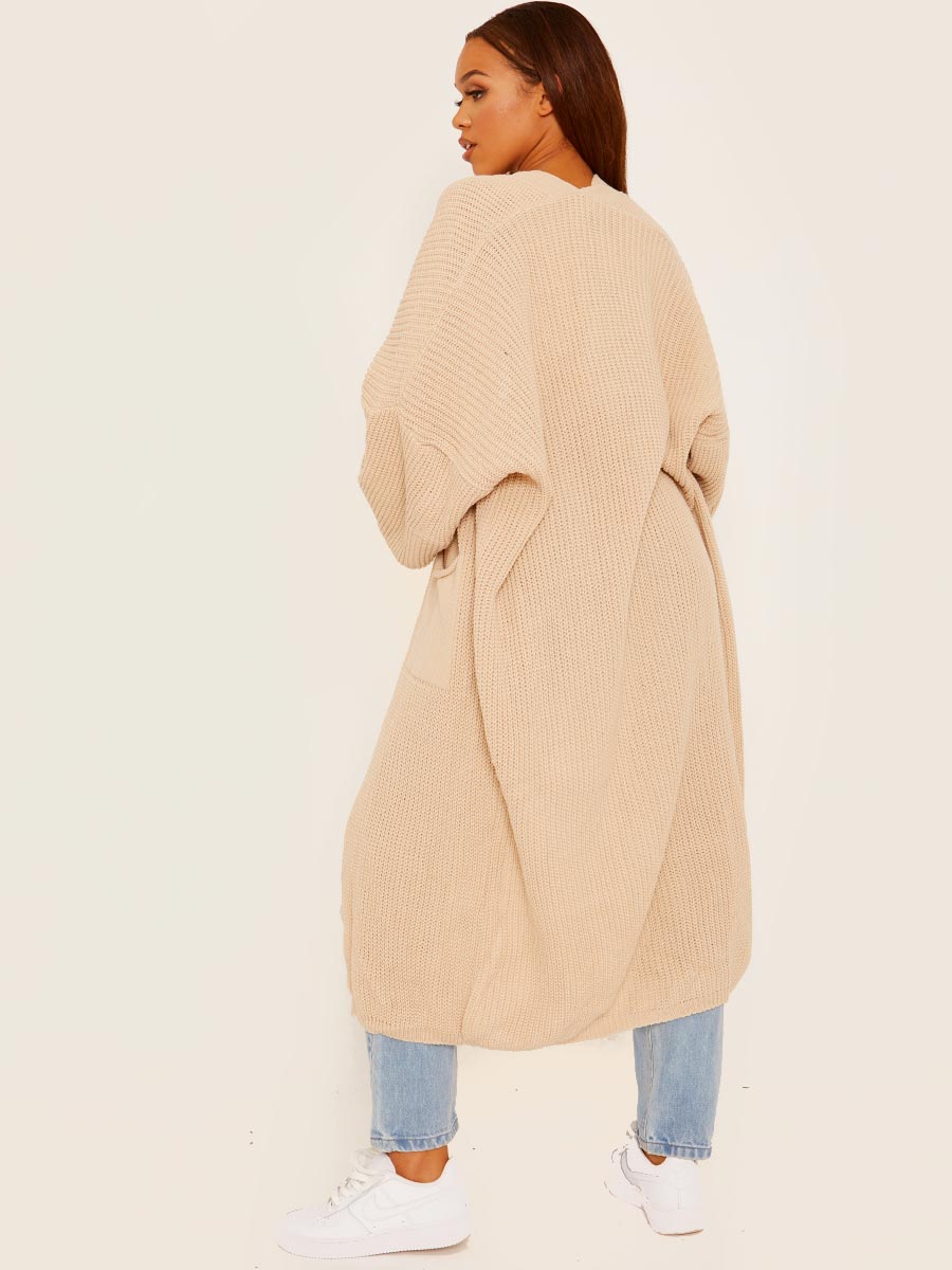 Balloon sleeve longline cardigan
